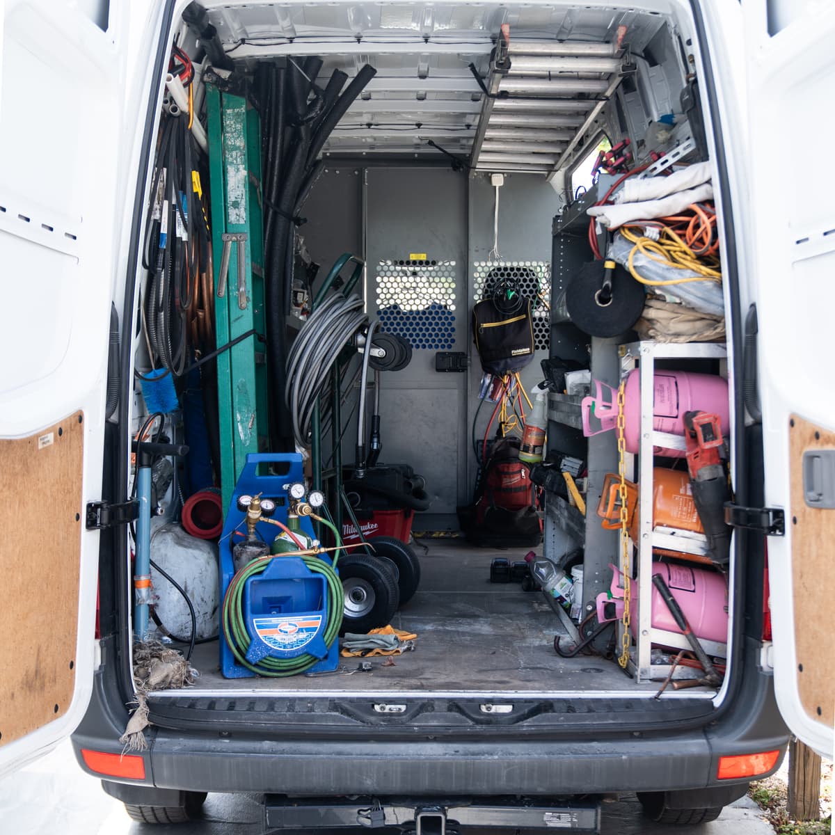 JR A/C Solutions professional service van with AC equipment